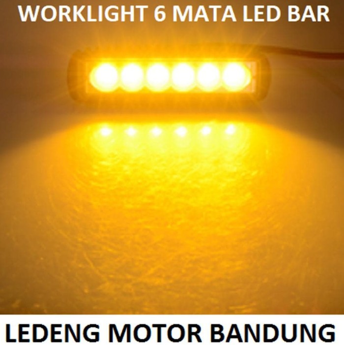 Terhot WorkLight Cree Led Bar Flood 6 Mata 18watt (lampu tembak sorot)