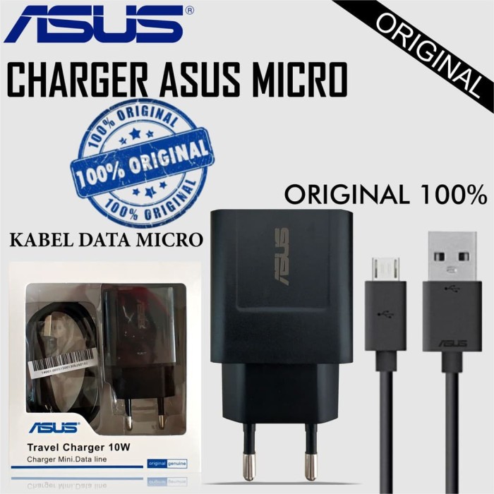 Foto Produk Charger hp Asus 2A / 2 A ampere Original ORI 100% Chargeran Kabel Data - Hitam dari lapaklama