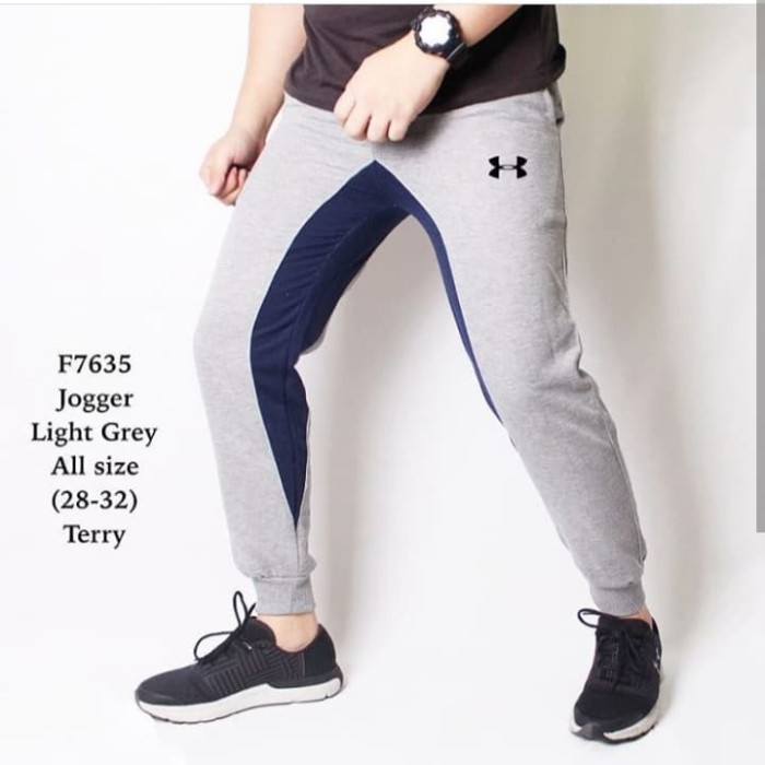 Celana Panjang Jogger Pria Abu Abu /Celana Jogger Panjang Tranning UA