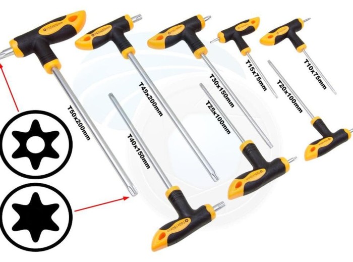Chrome Vanadium Screwdriver with T-Handle Karcher 6-Piece torx Screwdriver Set