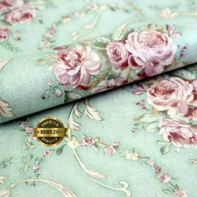 Jual Murah Wallpaper Bunga Hijau Tosca Telur Asin 45cm X 10 Meter Kota Bekasi Raisa Official Store Tokopedia