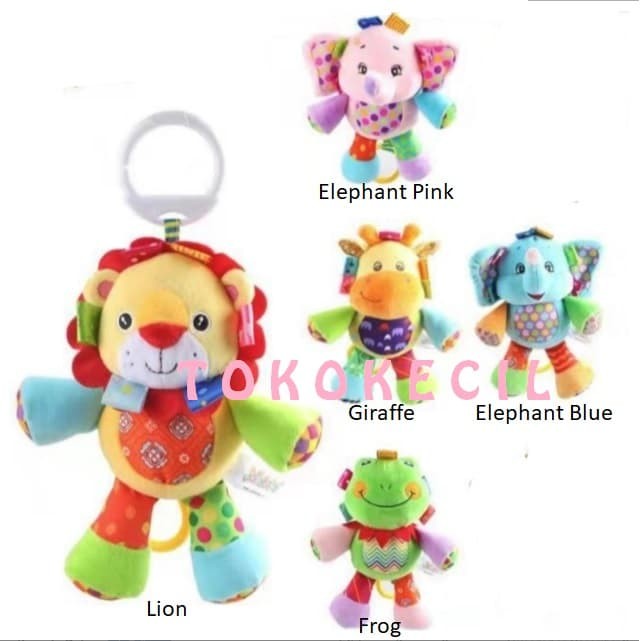 Jolly Baby Boneka Musik Tarik Musical Doll Mainan bayi - Elephant Pink