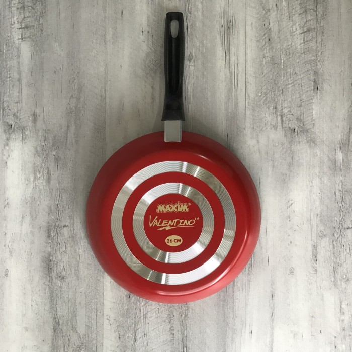 WAJAN PENGGORENGAN TEFLON / MAXIM VALENTINO FRYPAN 26 CM - MERAH