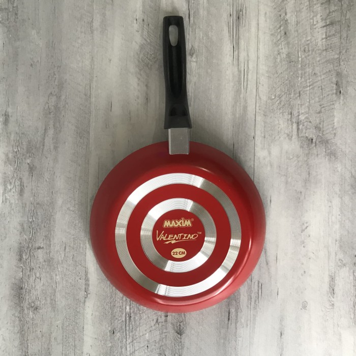 WAJAN PENGGORENGAN TEFLON / MAXIM VALENTINO FRYPAN 22 CM - MERAH