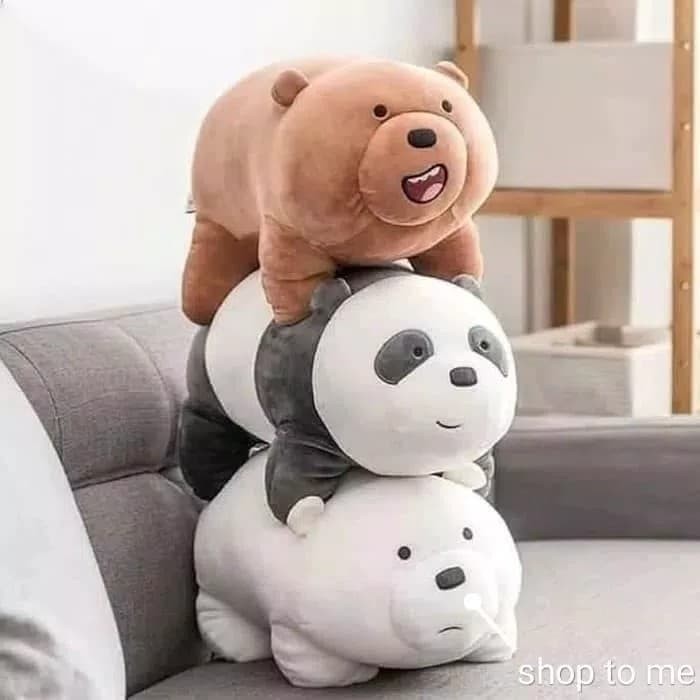 Boneka We Bare Bears Standing Position Miniso Grizzly Panda Ice Bear