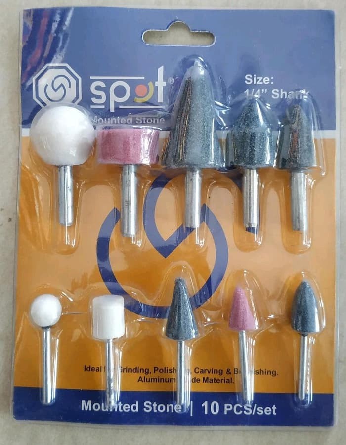 10 pcs MOUNTED GRINDING POLISHING /& CARVING STONE SET