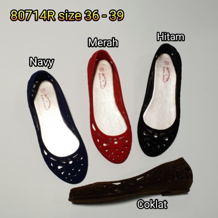 Jelly shoes bara bara sepatu wanita flat shoes bludru import 80714R