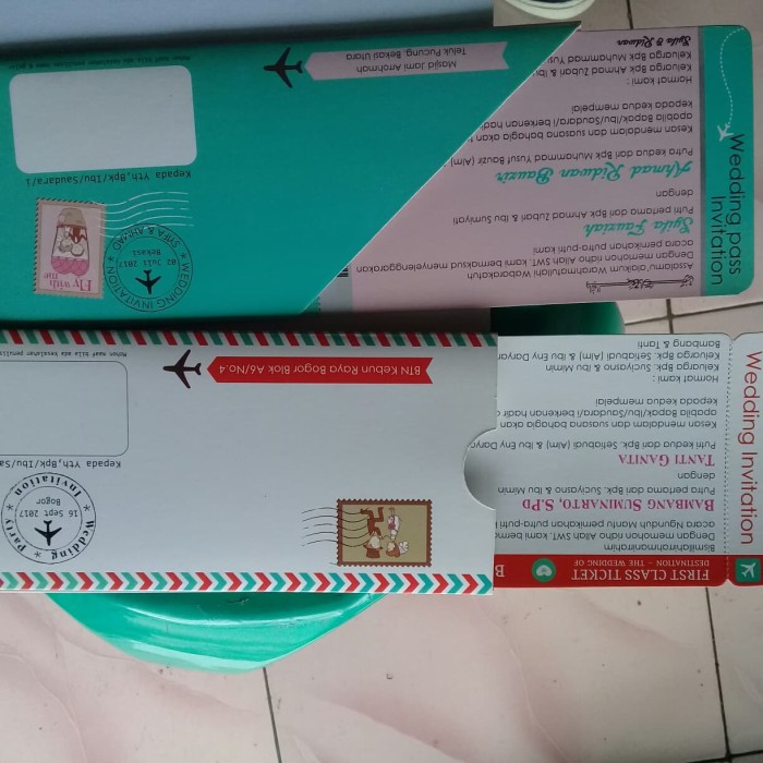 Jual Undangan Pernikahan Unik Boarding Pass Tiket Grapik