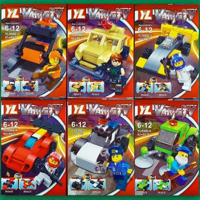 Jual Brick Yl 8906 Lego City Variety Vehicles With Minifigures 3in1