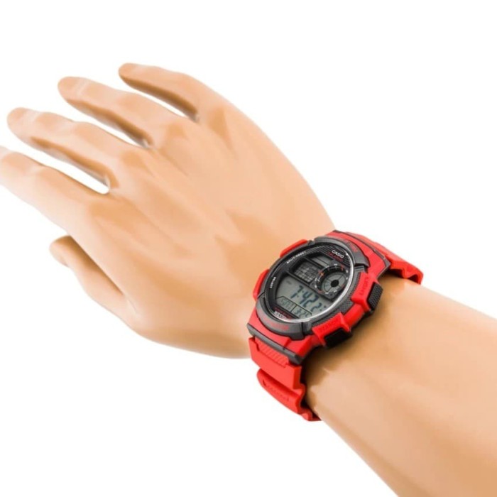 Casio Original AE 1000W 4A Jam Tangan Pria Digital Karet Merah