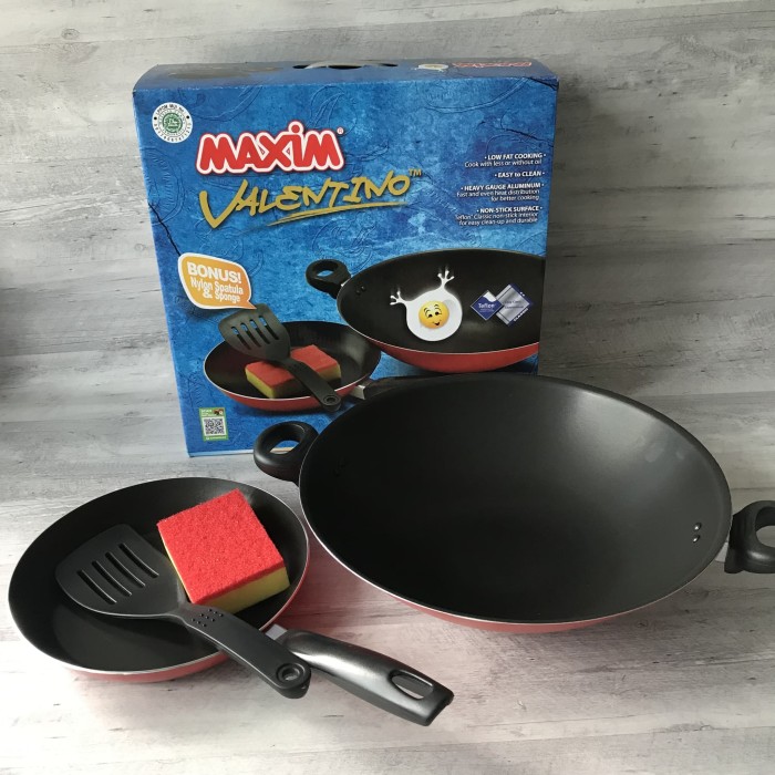 WAJAN PENGGORENGAN TEFLON SET / MAXIM VALENTINO 2 PCS SET