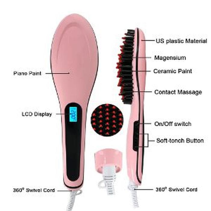Hair Brush Electric Comb Hair Straightener - Sisir Catok Ion 2 in 1