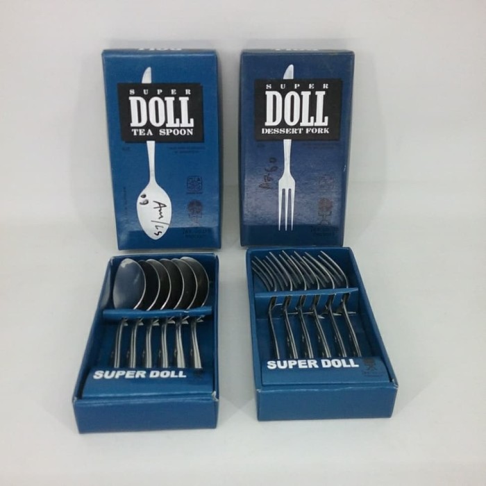 sendok / tea spoon / garpu / dessert fork superdoll 6 pcs