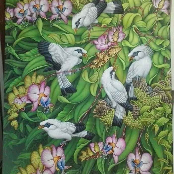 Jual Handmade Lukisan Burung Jalak Bali Kab Klungkung