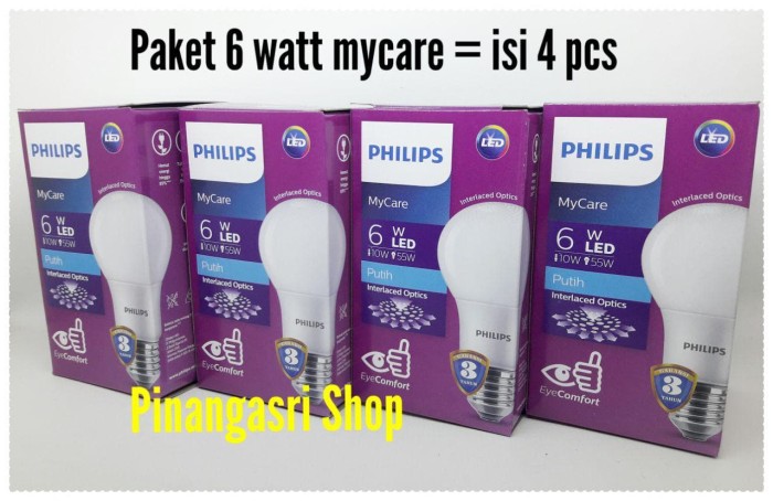 Lampu LED Philips 7 watt Bohlam 7w Putih 7 w Bulb 7watt Packing 4 pcs