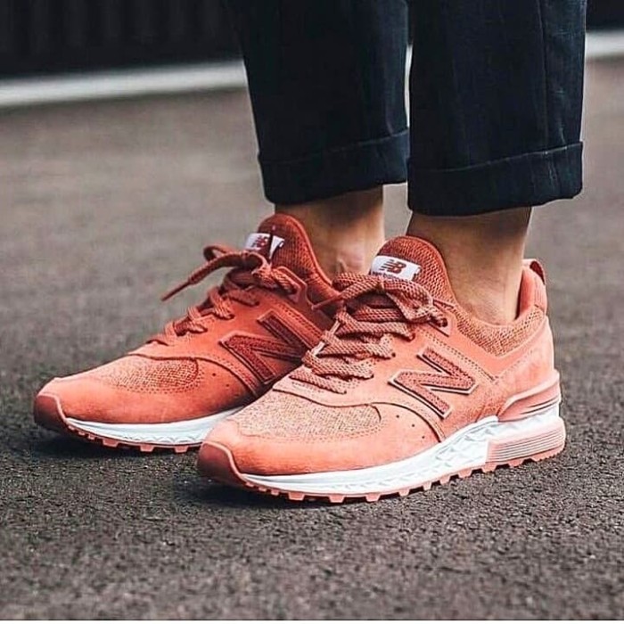 new balance 574 peach