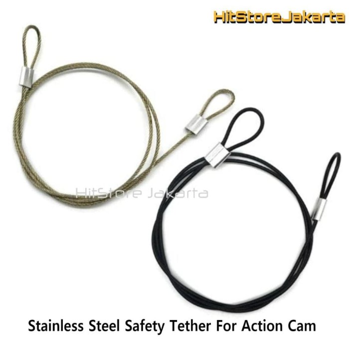 Action Camera Stainless Steel Tether Lanyard Safety Wire 30cm For Travel