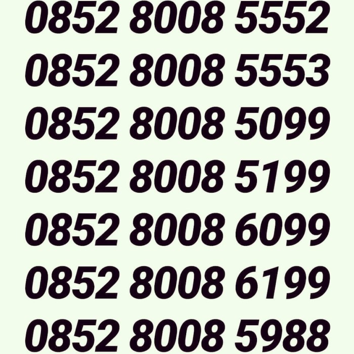 NOMOR CANTIK TELKOMSEL 8000 KARTU PERDANA AS / SIMPATI 8000 8888 88 80