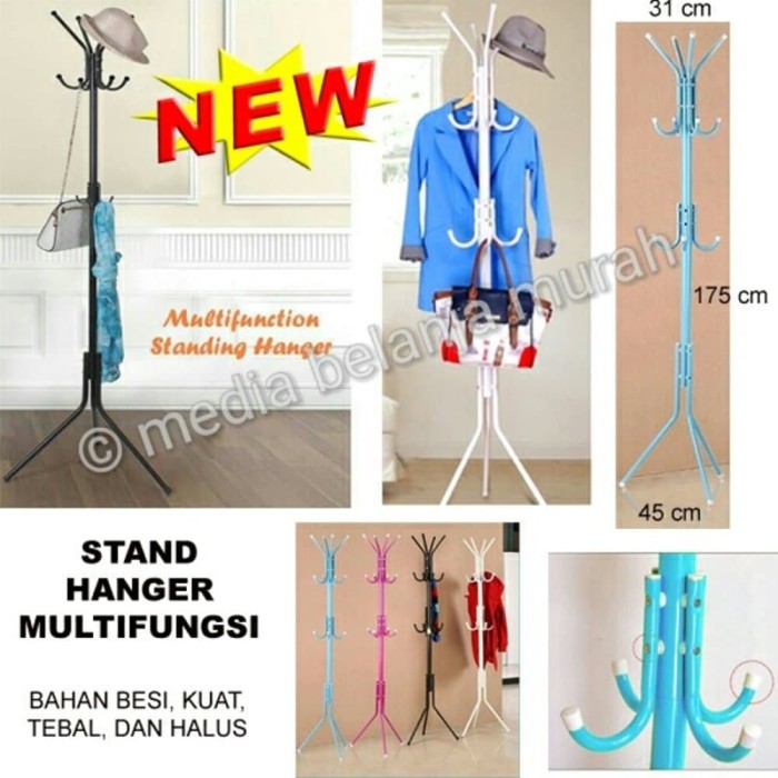 Unik MULTIFUNCTION STAND HANGER GANTUNGAN JAKET TOPI BAJU TAS SERB
