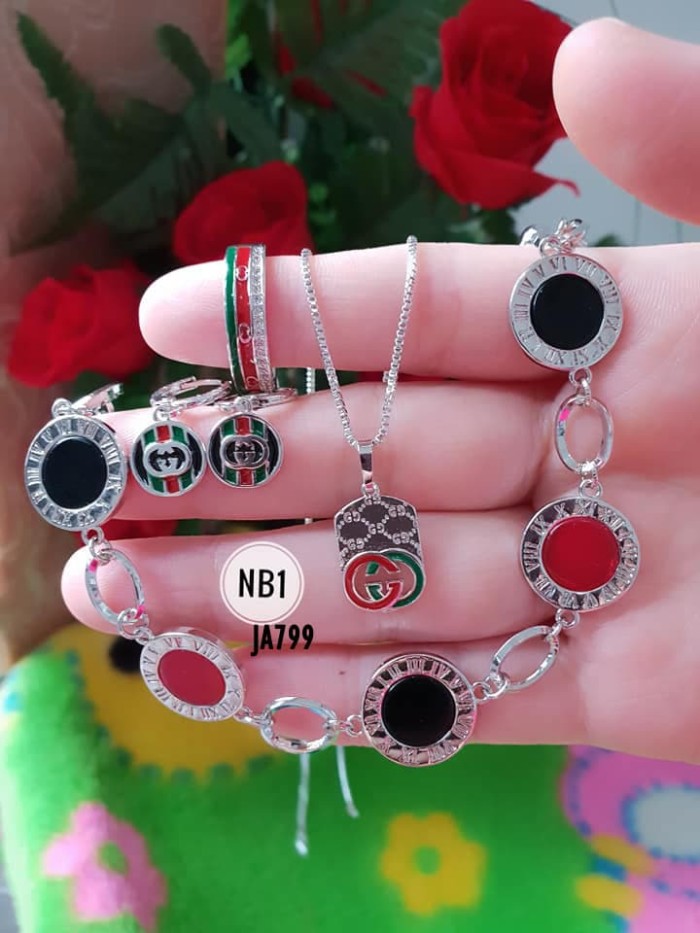 JAN799 SALE PERHIASAN PAKET SET GELANG CINCIN XUPING 18K