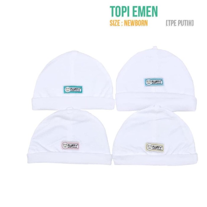 Fluffy Babywear Topi Emen Newborn Isi 2 Pcs