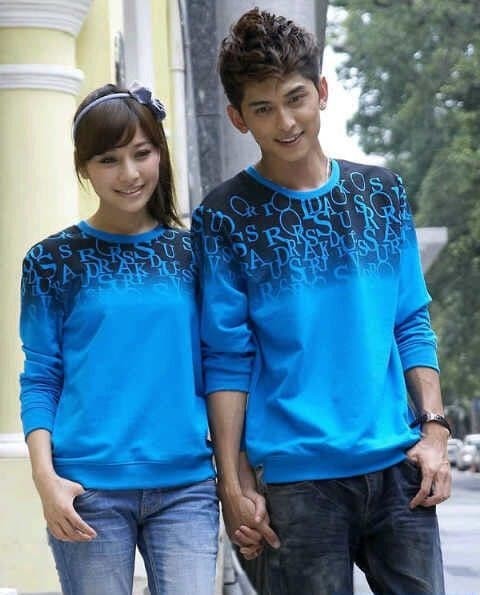 Sweater Couple / Sweater Pasangan / Baju Couple / Baju Pasangan Abjad - Biru