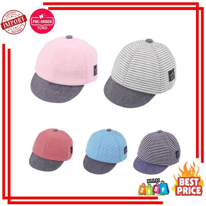 Unisex Anak Topi untuk Anak Lakilaki dan Perempuan Kapas Garis