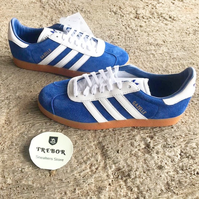 adidas gazelle royal blue white