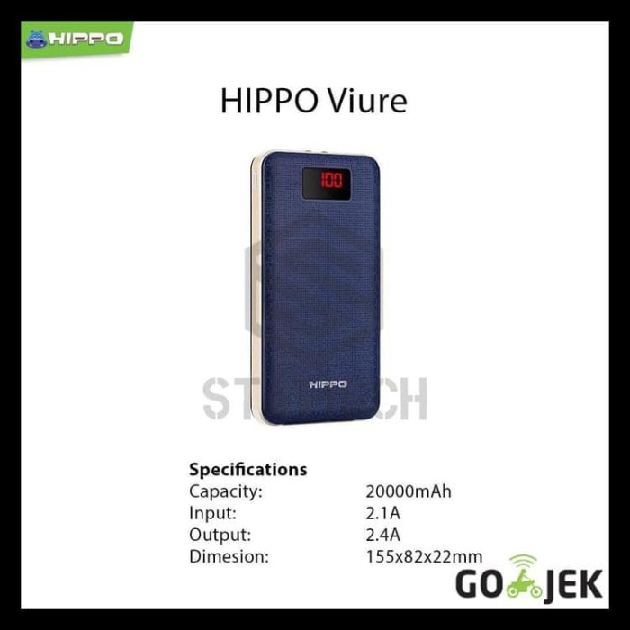 Hippo Viure 20000 Mah Simple Pack Powerbank - Hitam