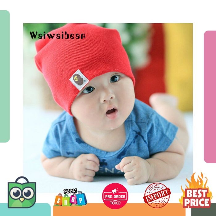 Lahir Bayi Topi Musim Dingin Hangat Topi Katun Lembut Topi Solid