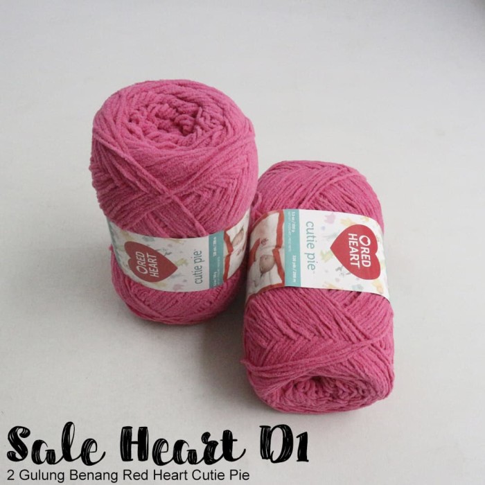 Jual SALE Heart D1 2 Gulung Benang  Red Heart Cutie 