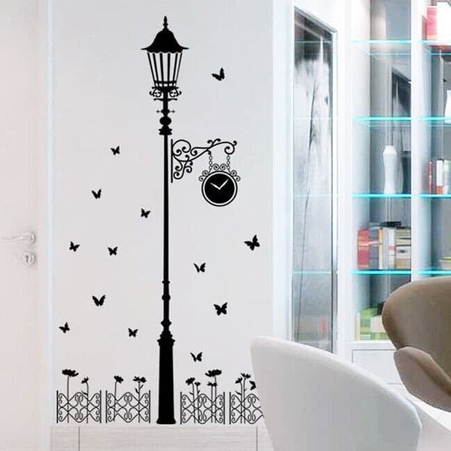 jual wall sticker / stiker dinding 60x90 lampu taman hitam jm7177