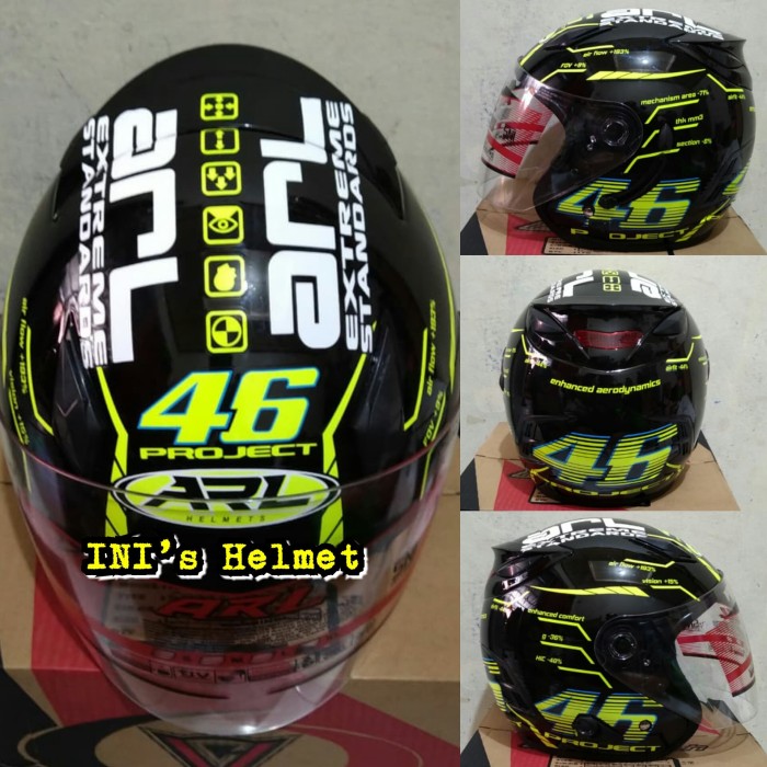 Helm Half Face SNI Centro ARL double visor dan ada slot anti maling