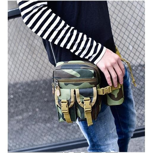 Tas Pinggang Tactical Army + Tempat Botol | Tas Army | Tas Selempang