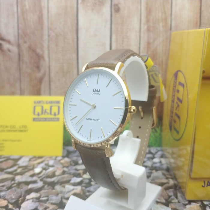 ... Q&Q QQ Model DW Jam Tangan Kulit Cokelat Q974J101Y Original