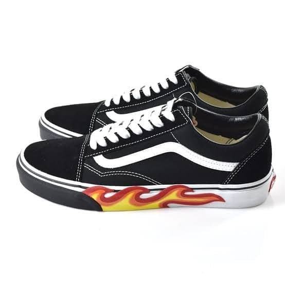 flame cut out vans
