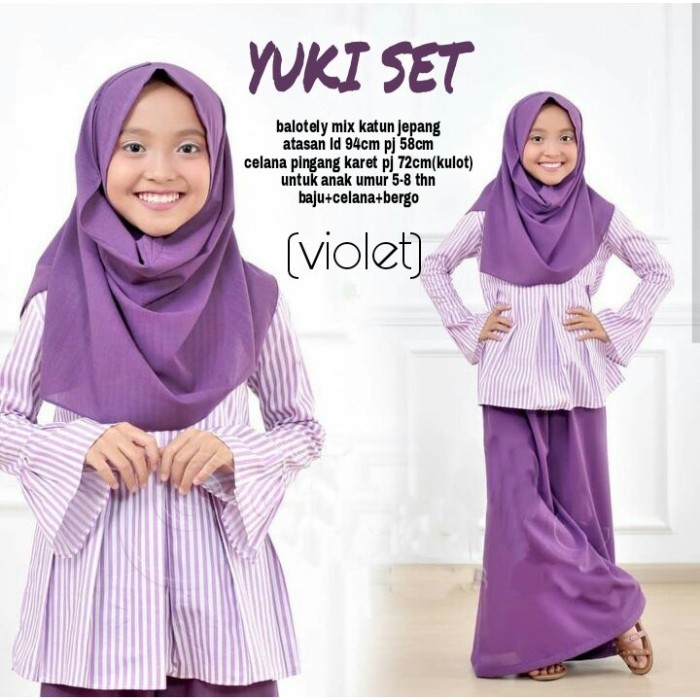 Jual Baju Anak Muslim Gamis Wanita Yuki Set Baju Muslimah Anak Perempuan Jakarta Barat Efra Market Tokopedia