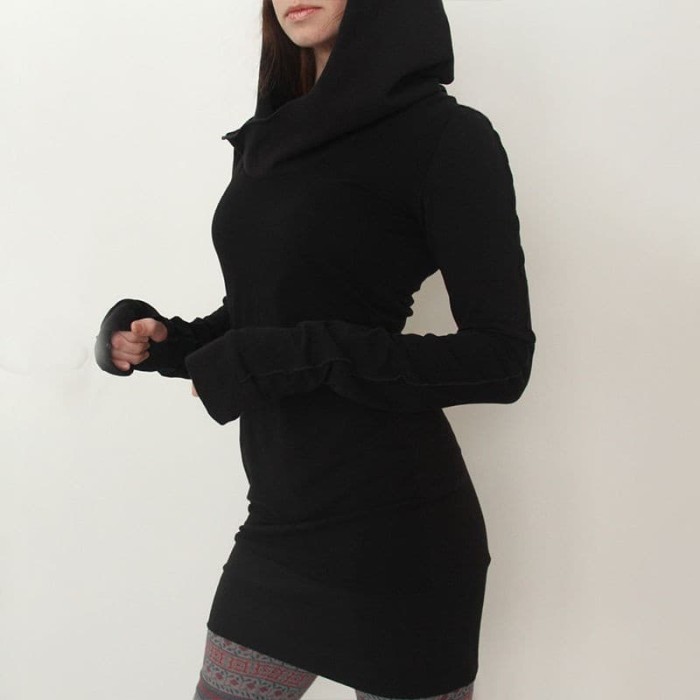 long black womens hoodie