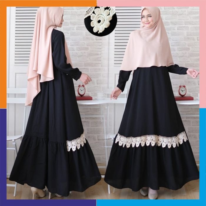 15+ Trend Terbaru Gamis Renda Bawah