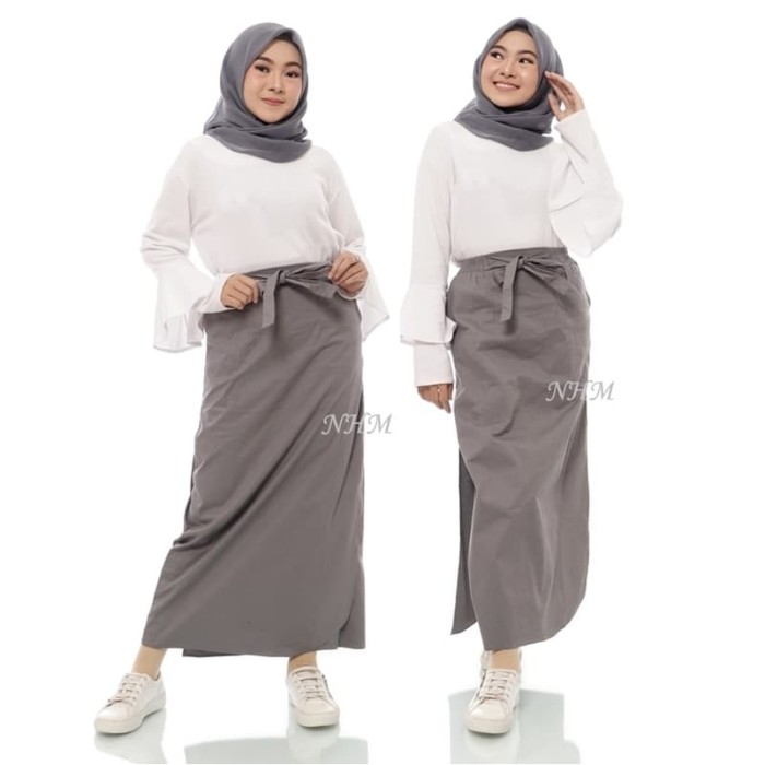 Jual NHM Rok Celana  Muslimah  Gray Celana  Kulot  Panjang 