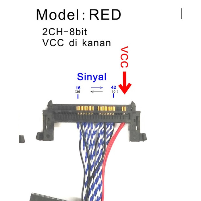 Jual Kabel Panel LVDS Wire FI-RE51S-51Pin-Dual CH 8 Bit