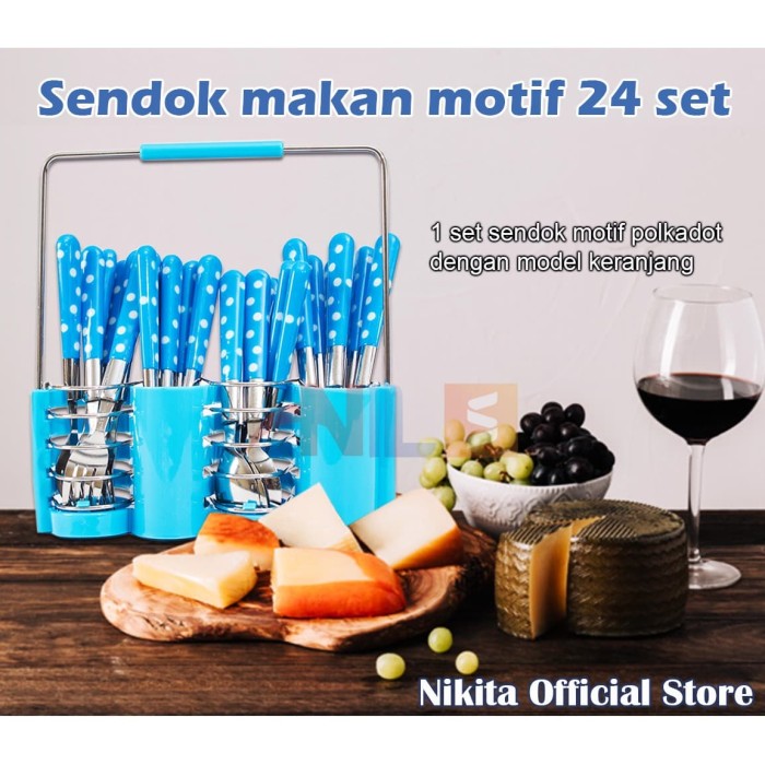 Jual Nikita Office Store - SENDOK SET POLKADOT STEEL 24 ...