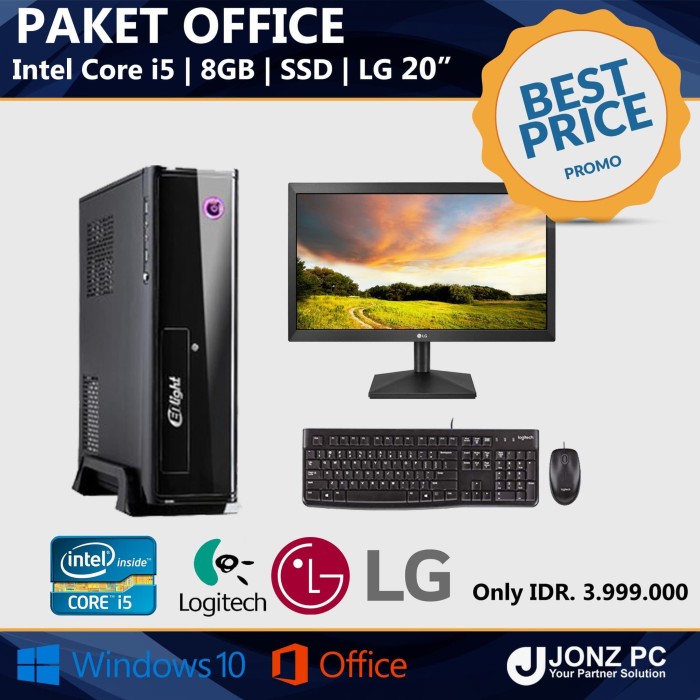 Jual PC Rakitan Core i5 Paket Office Lengkap Siap 