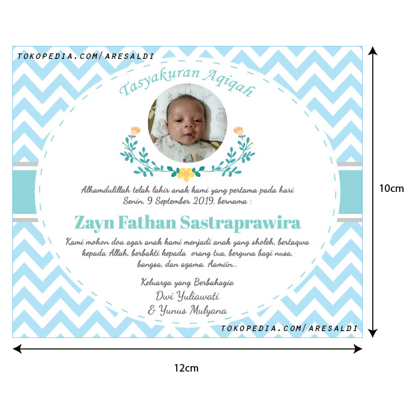 Jual Stiker Tasyakuran Aqiqah 12 x 10 cm / Syukuran Akikah ...