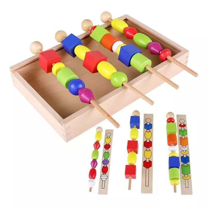 Foto Produk Mainan edukasi anak Meronce wooden toys/Puzzle montesori wooden toys dari AUTO KID II