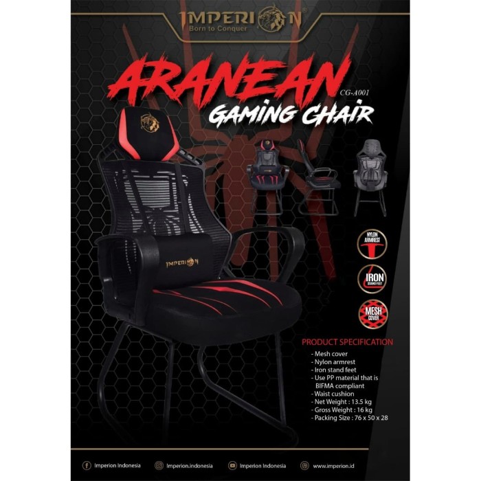 Jual IMPERION  ARANEAN CG A001 GAMING  CHAIR KURSI  GAMING  