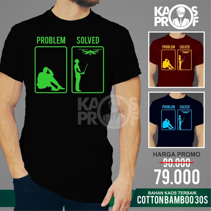 Jual Kaos baju Cotton Bamboo Katun Bambu drone solve 