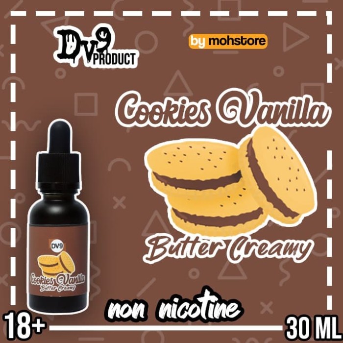 Jual Liquid Non Nicotine Dv9 Cookies Vanilla  Butter Creamy 