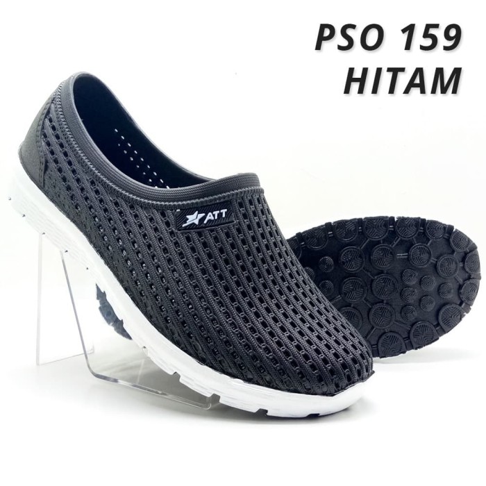 Jual Sepatu Karet Jaring  Slip On Pria ATT PSO 159 Hitam 