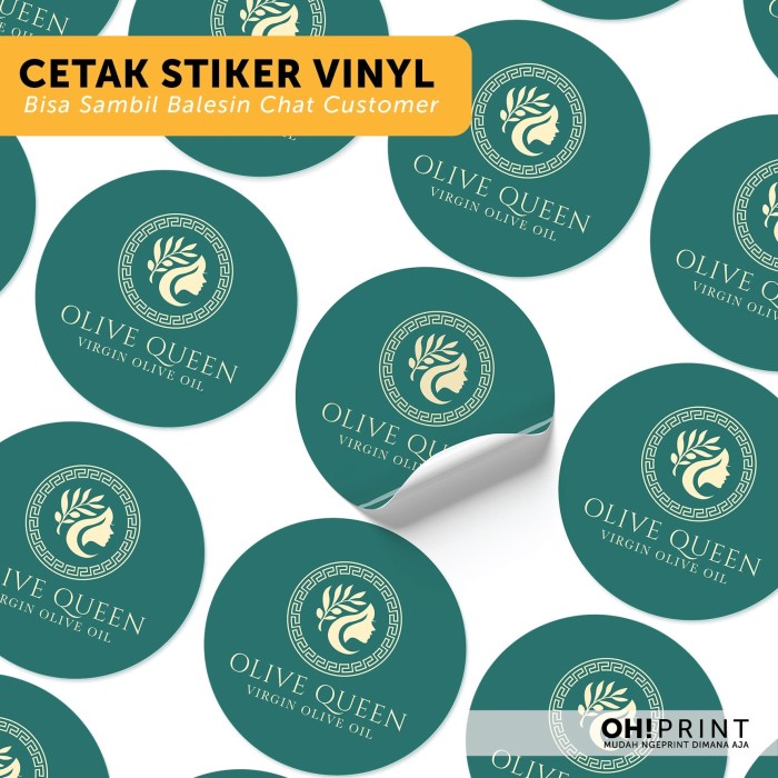 Jual Cetak Stiker  Label Vinyl  Transparan  A3  CUT Cetak 